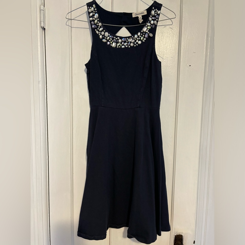 Navy blue Aeropostale dress with beaded neckline